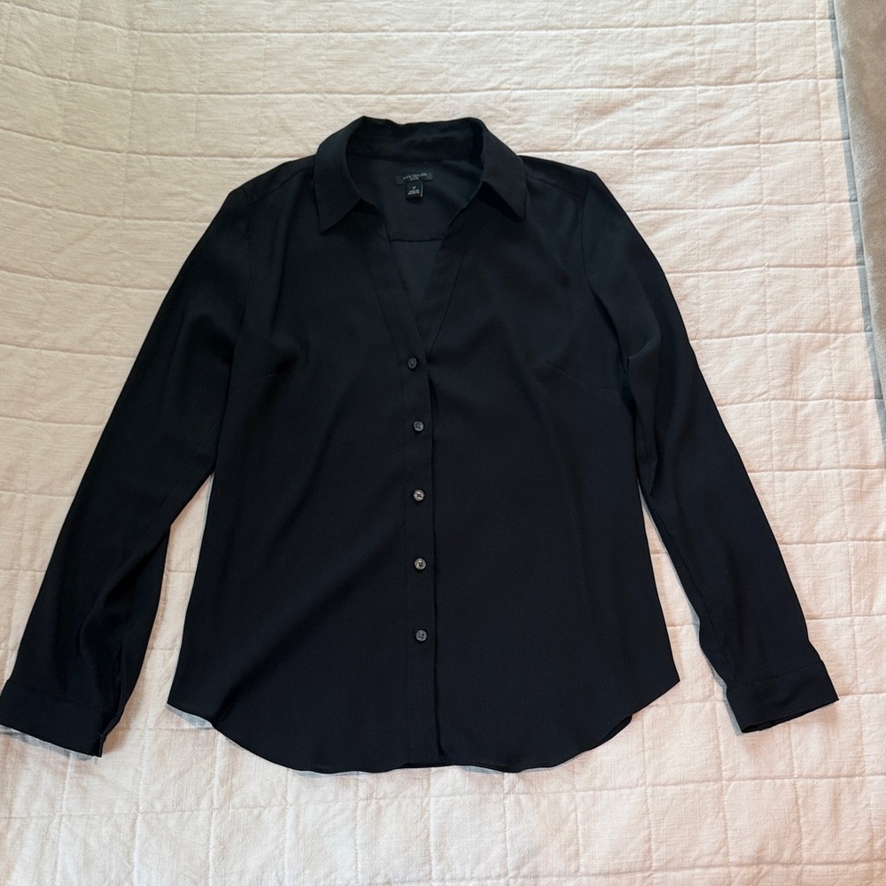 Ann Taylor Black Button Down Shirt